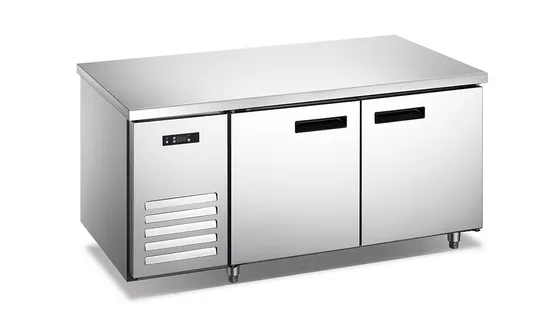 Table de travail à porte coulissante de cuisine commerciale avec armoire